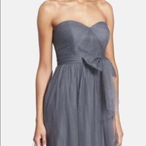 Jenny Yoo Collection Convertible Wren Gray Corsett tulle dress size 14‎